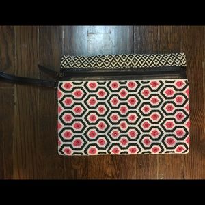 Big Buddha Pink/Black Beaded Clutch/Wrislet